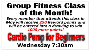 Janesville Athletic Club group fitness class of the month gym flyer